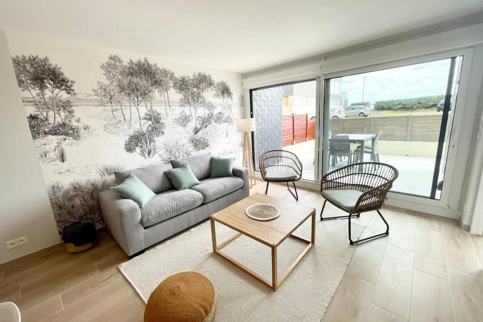 T3 Neuf Archi Cocooning Terrasse Face A La Mer Ploemeur Bagian luar foto